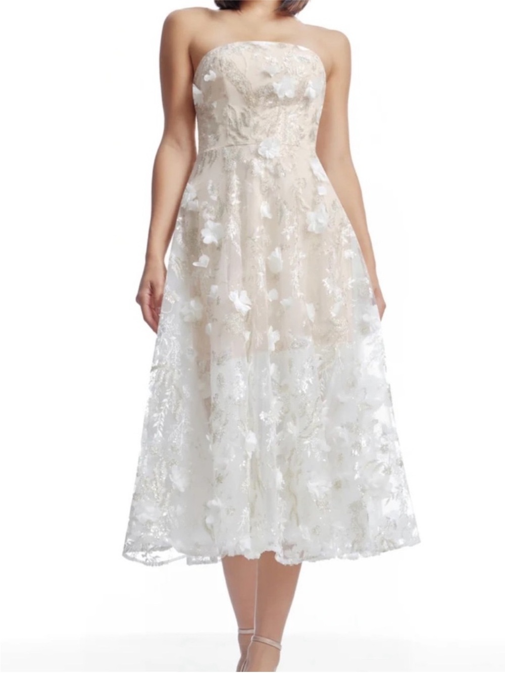 ✨NEW✨ Dress the Population Kailyn
Beaded Floral Embroidered Midi
Dress White - Picture 2 of 10